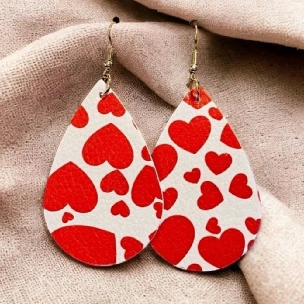 Valentines Faux Leather Earrings!
